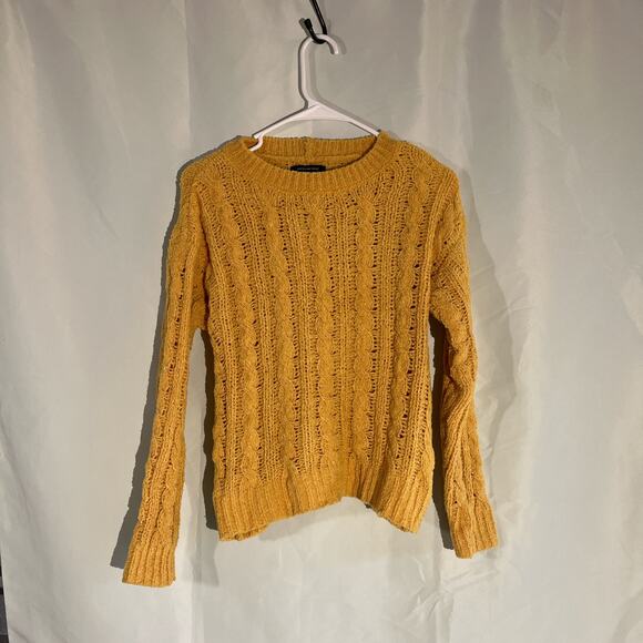 American Eagle Outfitters Mustard Yellow Pullover Cable Knit Sweater Size XS - Picture 11 of 14